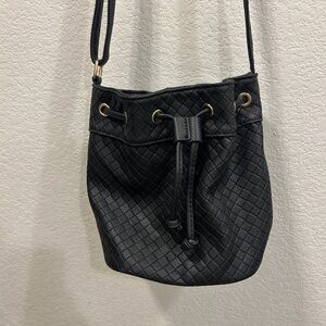 Black Quilted Women's Bucket Bag
